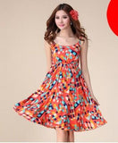 100% cotton colorful mini fit and flare dress