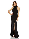 Adrianna Papell Women's Jersey and Chiffon Gown, Black, 12