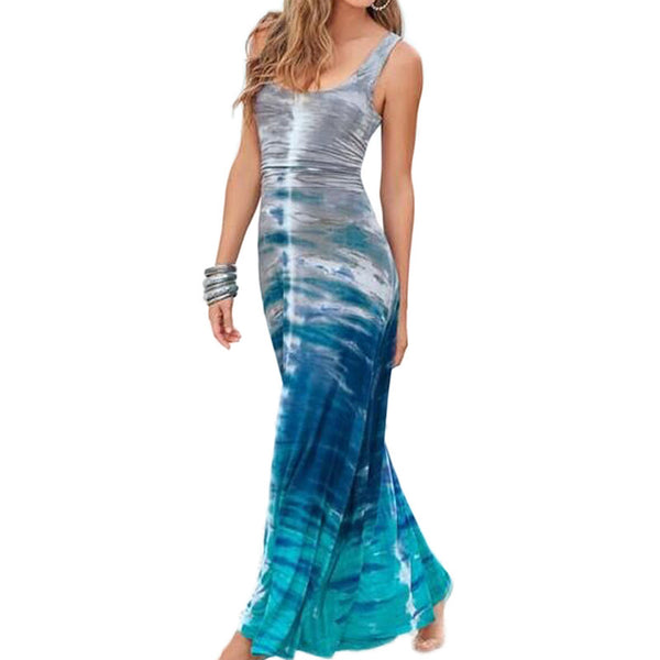 chinese dress ladies Ocean Breeze Gradient Maxi Dress – Chiffon Fairycore Outfit Cardigan / L main image 0