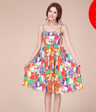 100% cotton colorful mini fit and flare dress