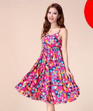 100% cotton colorful mini fit and flare dress